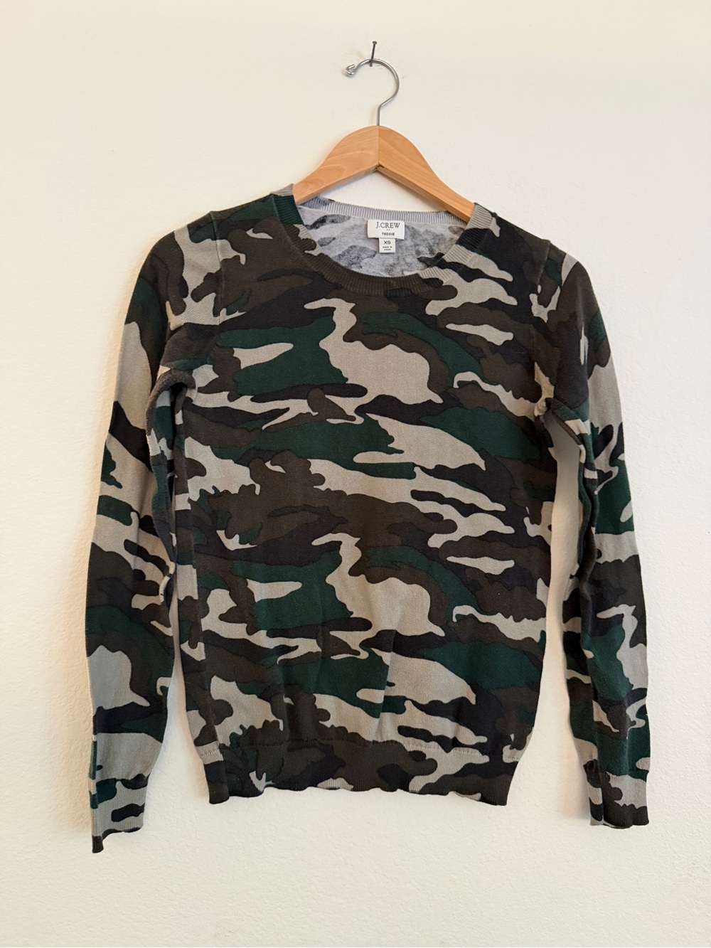 J. Crew Camo Crewneck Sweater -